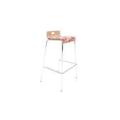 Low-Back Upholstered Bar-Height Stool