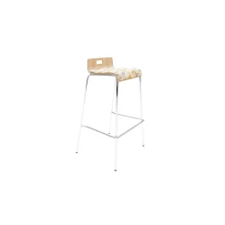Low-Back Upholstered Bar-Height Stool