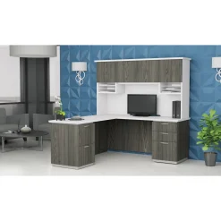 L-Shape Desk with Hutch, Left Return - 72"W x 72"D
