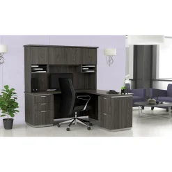 L-Shape Desk with Hutch, Right Return - 72"W x 72"D