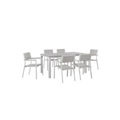 Maine Outdoor Patio Dining Table and Chairs Set - 7 PC