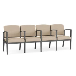 Mason Street Steel 4-Seater With Center Arms In Premium Upholstery