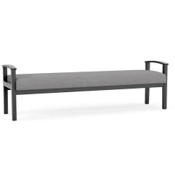 Mason Street Wood 3 Seat Bench in Premium Upholstery