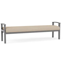 Mason Street Wood 3 Seat Bench in Premium Upholstery