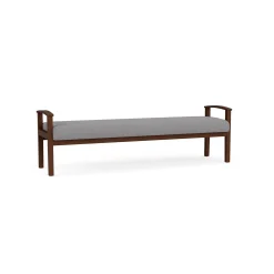 Mason Street Wood 3 Seat Bench in Premium Upholstery