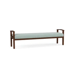 Mason Street Wood 3 Seat Bench in Premium Upholstery