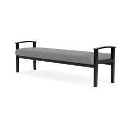Mason Street Wood 3 Seat Bench in Premium Upholstery