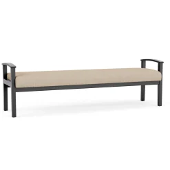 Mason Street Wood 3 Seat Bench in Premium Upholstery