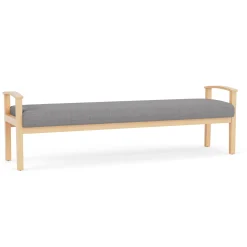 Mason Street Wood 3 Seat Bench in Premium Upholstery