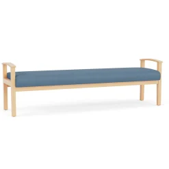 Mason Street Wood 3 Seat Bench in Standard Upholstery