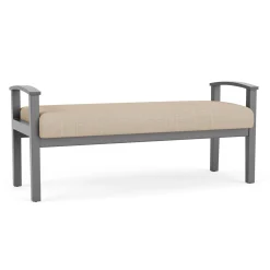 Mason Street Wood 2 Seat Bench in Premium Upholstery