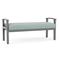 Mason Street Wood 2 Seat Bench in Premium Upholstery