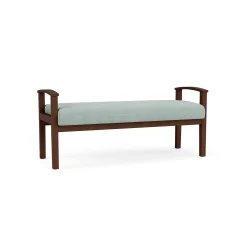 Mason Street Wood 2 Seat Bench in Premium Upholstery