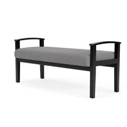 Mason Street Wood 2 Seat Bench in Premium Upholstery