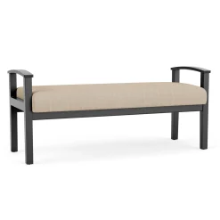 Mason Street Wood 2 Seat Bench in Premium Upholstery