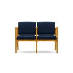 Mason Street Wood 2 Seat Sofa with Center Arm in Standard Upholstery