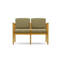 Mason Street Wood 2 Seat Sofa with Center Arm in Standard Upholstery