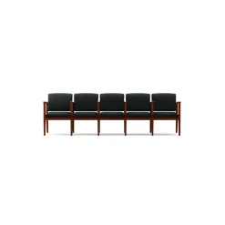 Mason Street Wood 5 Seat Sofa with Center Arms in Premium Upholstery