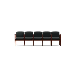 Mason Street Wood 5 Seat Sofa with Center Arms in Premium Upholstery