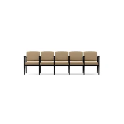 Mason Street Wood 5 Seat Sofa with Center Arms in Premium Upholstery