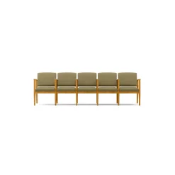 Mason Street Wood 5 Seat Sofa with Center Arms in Standard Upholstery