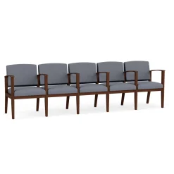 Mason Street Wood 5 Seat Sofa with Center Arms in Standard Upholstery