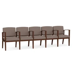 Mason Street Wood 5 Seat Sofa with Center Arms in Standard Upholstery