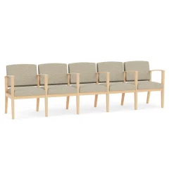 Mason Street Wood 5 Seat Sofa with Center Arms in Standard Upholstery