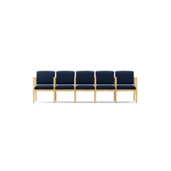 Mason Street Wood 5 Seat Sofa with Center Arms in Standard Upholstery