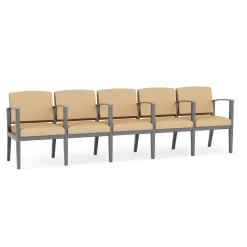 Mason Street Wood 5 Seat Sofa with Center Arms in Standard Upholstery