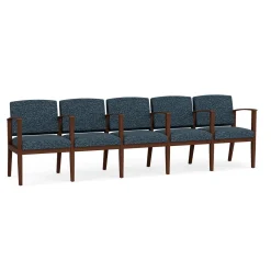 Mason Street Wood 5 Seat Sofa with Center Arms in Standard Upholstery