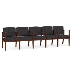 Mason Street Wood 5 Seat Sofa with Center Arms in Standard Upholstery
