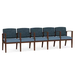 Mason Street Wood 5 Seat Sofa with Center Arms in Standard Upholstery