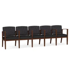 Mason Street Wood 5 Seat Sofa with Center Arms in Standard Upholstery