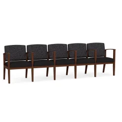 Mason Street Wood 5 Seat Sofa with Center Arms in Standard Upholstery