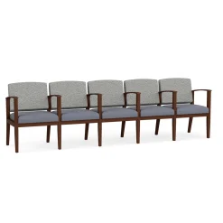 Mason Street Wood 5 Seat Sofa with Center Arms in Standard Upholstery