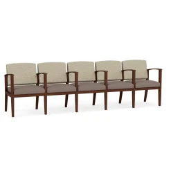 Mason Street Wood 5 Seat Sofa with Center Arms in Standard Upholstery