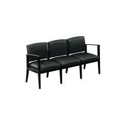Mason Street Wood 3 Seat Sofa with Center Arms in Premium Upholstery
