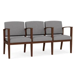 Mason Street Wood 3 Seat Sofa with Center Arms in Premium Upholstery