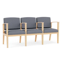 Mason Street Wood 3 Seat Sofa with Center Arms in Standard Upholstery