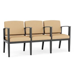 Mason Street Wood 3 Seat Sofa with Center Arms in Standard Upholstery