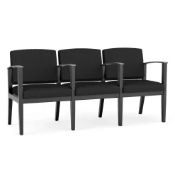 Mason Street Wood 3 Seat Sofa with Center Arms in Standard Upholstery