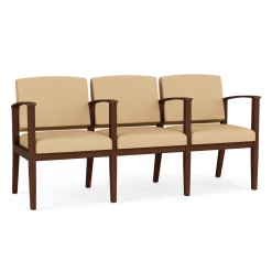 Mason Street Wood 3 Seat Sofa with Center Arms in Standard Upholstery