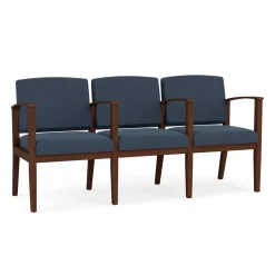 Mason Street Wood 3 Seat Sofa with Center Arms in Standard Upholstery