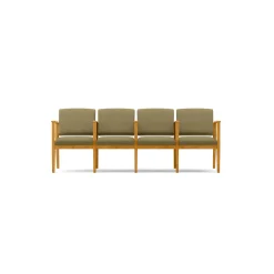 Mason Street Wood 4 Seat Sofa with Center Arms in Standard Upholstery