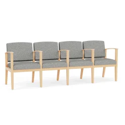 Mason Street Wood 4 Seat Sofa with Center Arms in Standard Upholstery