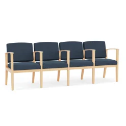Mason Street Wood 4 Seat Sofa with Center Arms in Standard Upholstery