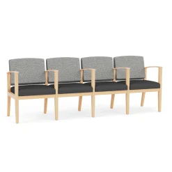 Mason Street Wood 4 Seat Sofa with Center Arms in Standard Upholstery