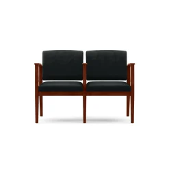 Mason Street Wood 2-Seat Sofa with Center Arm in Premium Upholstery