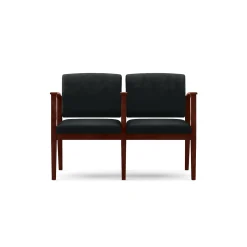 Mason Street Wood 2-Seat Sofa with Center Arm in Premium Upholstery